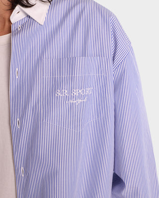 S.R. Sport Oversized Shirt - Blue Striped