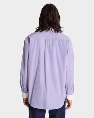 S.R. Sport Oversized Shirt - Blue Striped