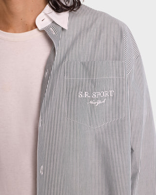 S.R. Sport Oversized Shirt - Forest Striped