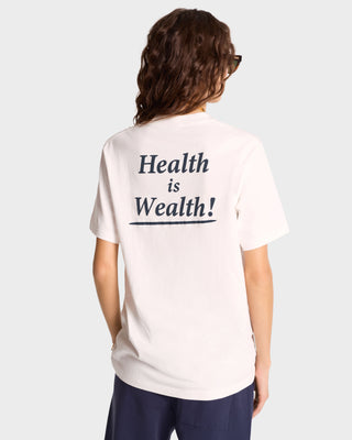 Health is Wealth T-Shirt - White/Navy