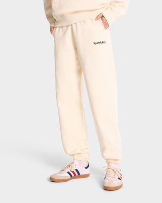 Serif Logo Sweatpant - Cream/Navy