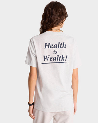 Health is Wealth T-Shirt - Heather Gray/Navy