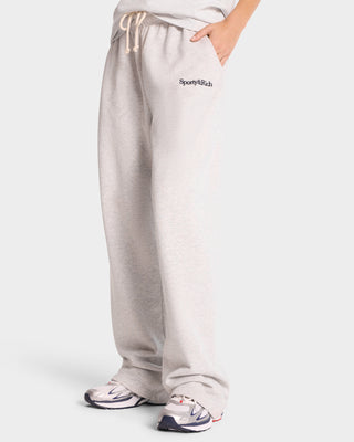 Serif Logo Straight Leg Sweatpant - Heather Gray/Navy