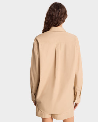 SRC Oversized Shirt - British Tan/White