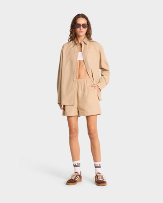 SRC Poplin Short - British Tan/White