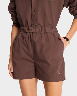 SRC Poplin Short - Chocolate/White