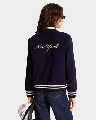 Syracuse Wool Varsity Jacket - Navy