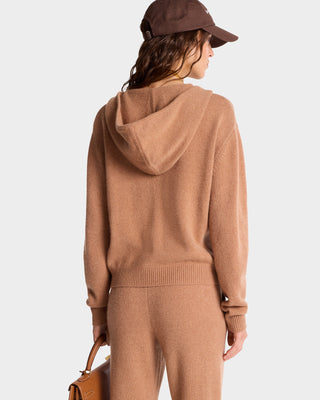 SRC Cashmere Zip Hoodie - Camel/White