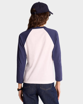 New York Ivy Baseball Tee - White/Navy