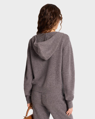 SRC Cashmere Zip Hoodie - Gray/White