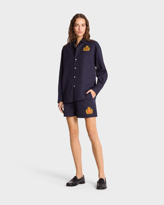 NY Crest Oversized Shirt - Navy/Gold