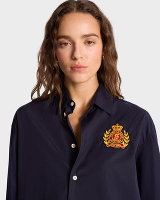 NY Crest Oversized Shirt - Navy/Gold