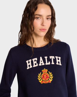 NY Health Crest Knitted Sweater - Navy/White/Gold