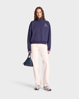 Quarter zip Vendome - Marine/Blanc