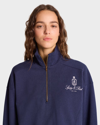 Quarter zip Vendome - Marine/Blanc