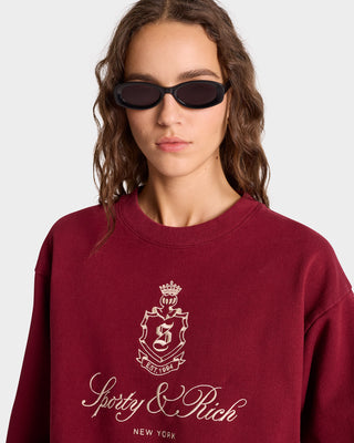 Vendome Crewneck - Merlot/White