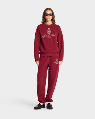 Vendome Crewneck - Merlot/White