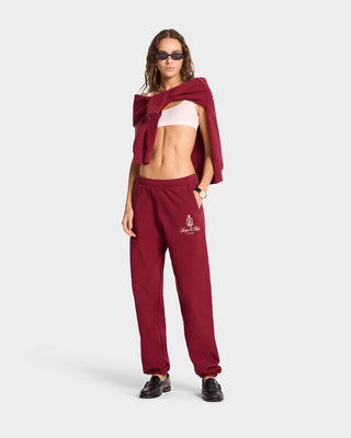 Vendome Sweatpant - Merlot/White