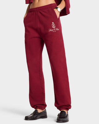 Vendome Sweatpant - Merlot/White