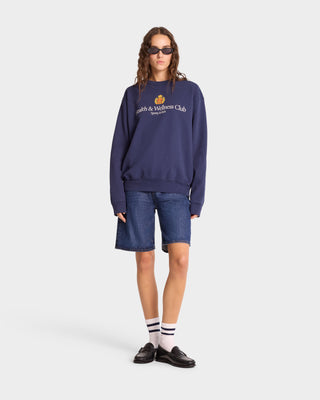 H&W Crest Crewneck - Navy/White