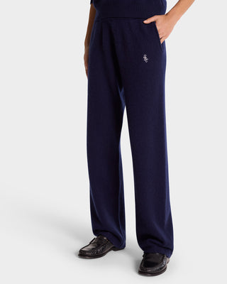 SRC Cashmere Trousers - Navy/White