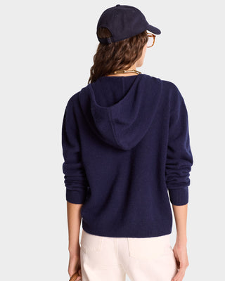 SRC Cashmere Zip Hoodie - Navy/White