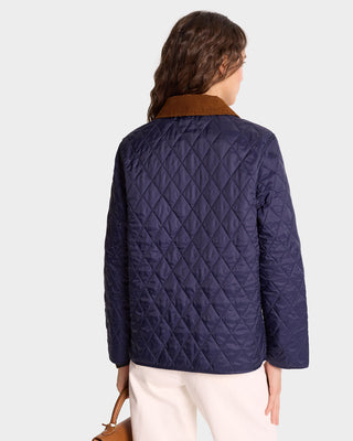 Vendome Nylon Quilted Jacket - Navy/Tan