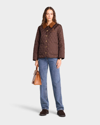 Vendome Nylon Quilted Jacket - Chocolate/British Tan