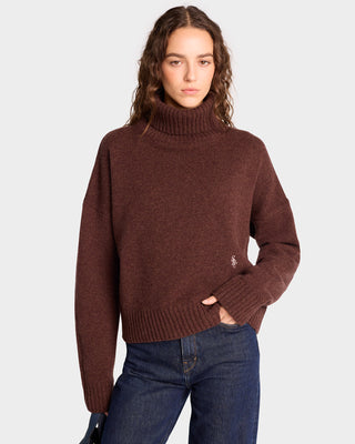 SRC Wool Turtleneck - Chocolate/White