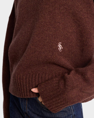 SRC Wool Turtleneck - Chocolate/White