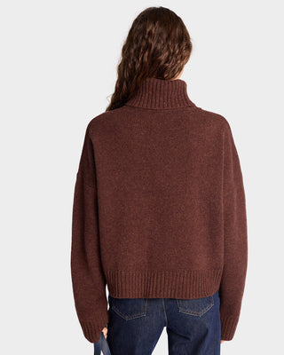 SRC Wool Turtleneck - Chocolate/White