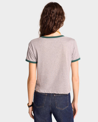 Varsity Crest Ringer Tee - Heather Gray/Alpine