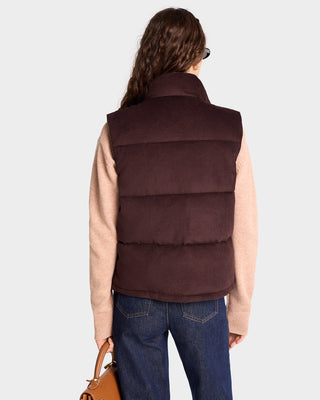 Crown Puffer Corduroy Vest - Chocolate