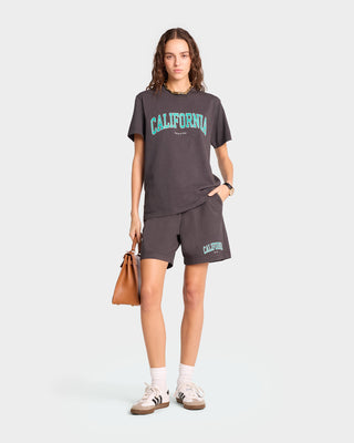 California T-Shirt - Faded Black/Spring Green