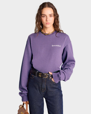 Health Is Wealth Crewneck - Dusty Grape/White