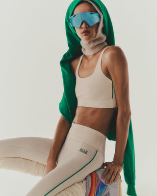 SR Runner Legging - Cream/Spring Green