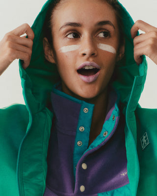 Running Woman Nylon Windbreaker - Spring Green/White