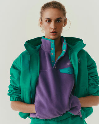 Running Woman Nylon Windbreaker - Spring Green/White