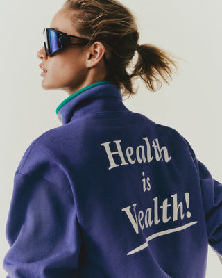 Health Is Wealth Crewneck - Dusty Grape/White