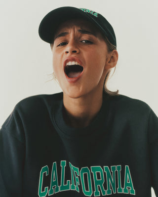 California Crewneck - Faded Black/Spring Green