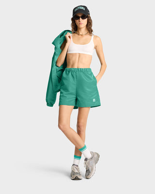 Short en nylon Running Woman - Vert Printemps/Blanc