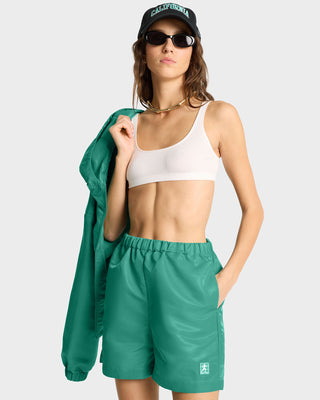 Running Woman Nylon Short - Spring Green/White