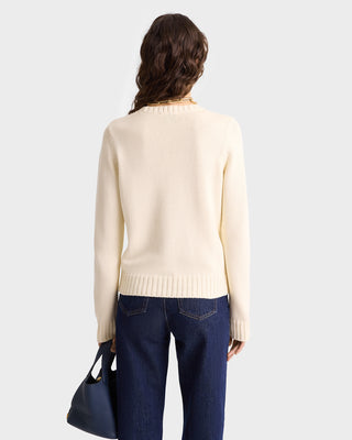 Bristol Crest Knitted Sweater - Cream/Navy