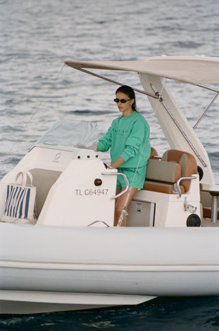Title Embroidered Crewneck - Amalfi Green/Light Navy
