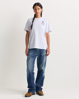Heather Gray Fema SRCC Tshirt featuring a small crest logo on the left chest.