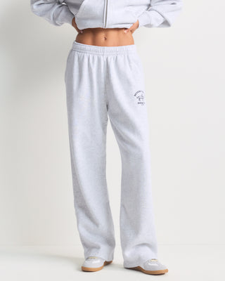 Blakely Bh Riding Club Wide Sweatpant in heather gray, featuring a black logo on the hip.