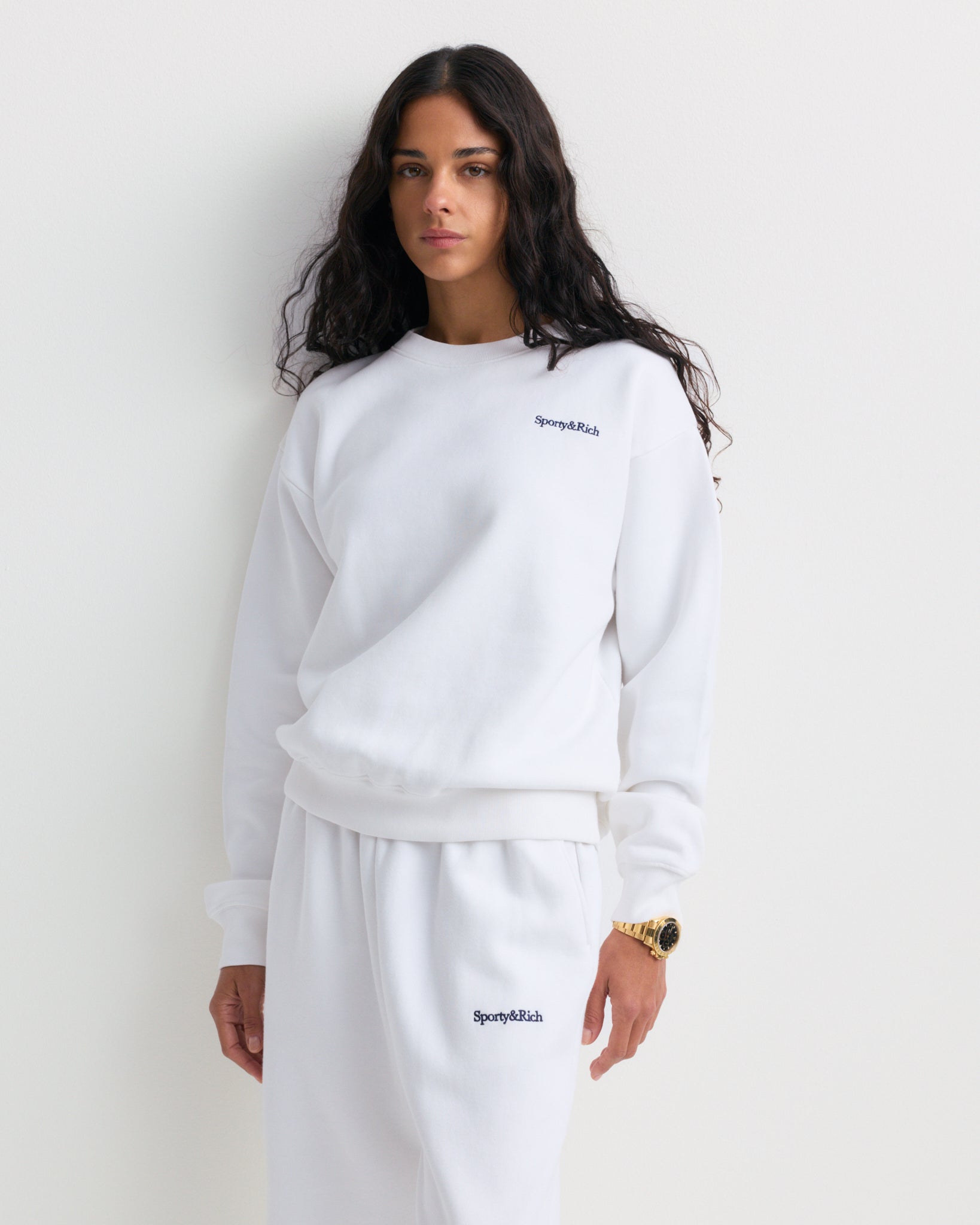 Bennett Serif Logo Baggy Sweatpant - White – Sporty & Rich