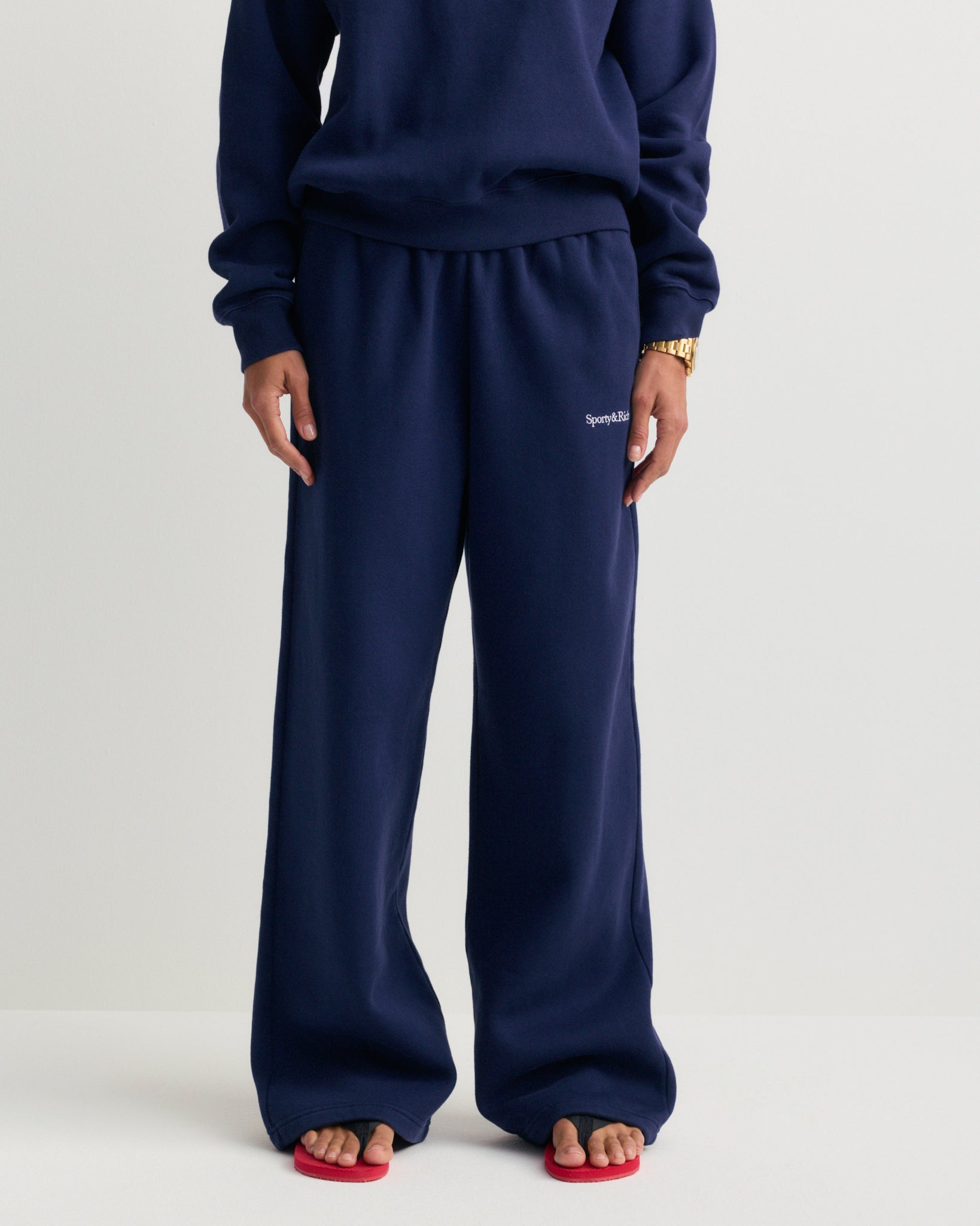 Bennett Serif Logo Baggy Sweatpant - Dark Navy – Sporty & Rich