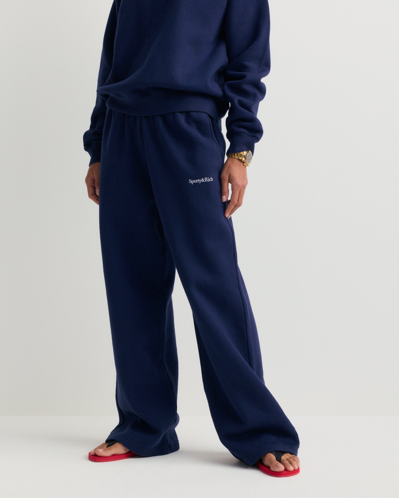 Bennett Serif Logo Baggy Sweatpant - Dark Navy – Sporty & Rich