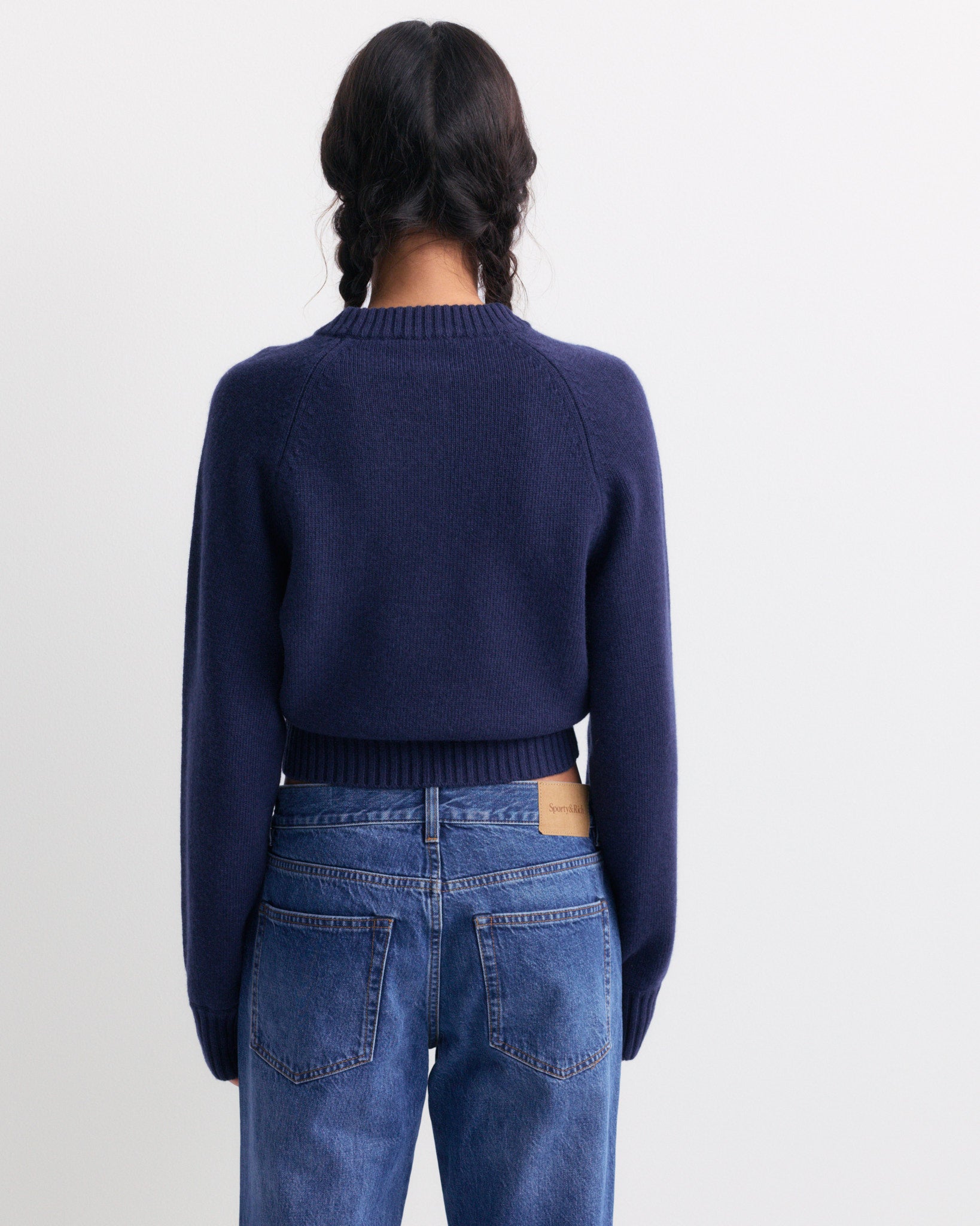 Joconde Riding Club Knitted Boxy Sweater - Dark Navy – Sporty & Rich